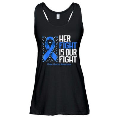 Colon Cancer Her Fight is our Fight Colon Cancer Awareness Ladies Essential Flowy Tank