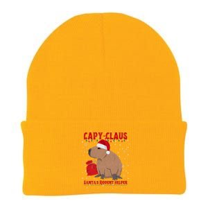 Capybara Christmas Holidays Funny Santa Xmas Capy Claus Knit Cap Winter Beanie