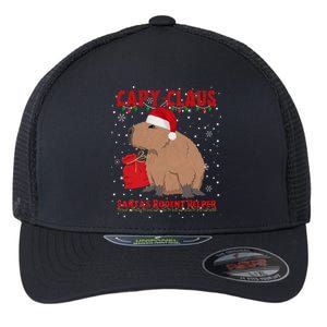 Capybara Christmas Holidays Funny Santa Xmas Capy Claus Flexfit Unipanel Trucker Cap