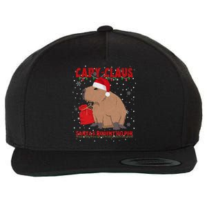 Capybara Christmas Holidays Funny Santa Xmas Capy Claus Wool Snapback Cap