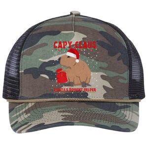 Capybara Christmas Holidays Funny Santa Xmas Capy Claus Retro Rope Trucker Hat Cap