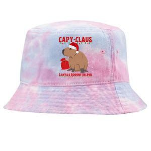 Capybara Christmas Holidays Funny Santa Xmas Capy Claus Tie-Dyed Bucket Hat