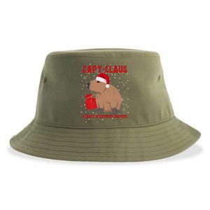 Capybara Christmas Holidays Funny Santa Xmas Capy Claus Sustainable Bucket Hat