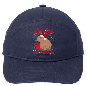 Capybara Christmas Holidays Funny Santa Xmas Capy Claus 7-Panel Snapback Hat