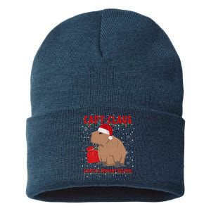 Capybara Christmas Holidays Funny Santa Xmas Capy Claus Sustainable Knit Beanie