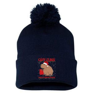 Capybara Christmas Holidays Funny Santa Xmas Capy Claus Pom Pom 12in Knit Beanie