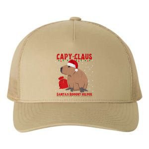 Capybara Christmas Holidays Funny Santa Xmas Capy Claus Yupoong Adult 5-Panel Trucker Hat