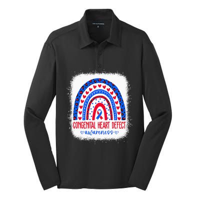 Chd Congenital Heart Defect Awareness Month Silk Touch Performance Long Sleeve Polo