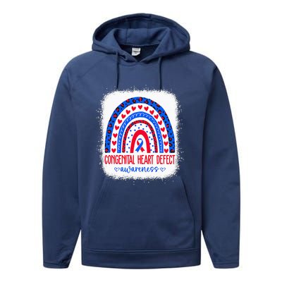 Chd Congenital Heart Defect Awareness Month Performance Fleece Hoodie