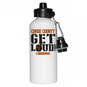 Chase County High School Get Loud Longhorns Aluminum Water Bottle