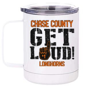 Chase County High School Get Loud Longhorns 12 oz Stainless Steel Tumbler Cup