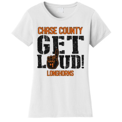 Chase County High School Get Loud Longhorns Women's T-Shirt