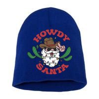 Christmas Cow Howdy Santa Western Vintage Cow Retro Funny Gift Short Acrylic Beanie