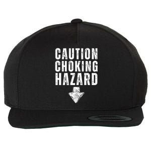 Caution Choking Hazard Wool Snapback Cap