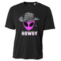 Cool Cowboy Hat Alien Howdy Space Western Disco Theme Cooling Performance Crew T-Shirt