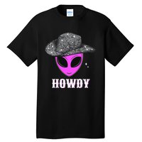 Cool Cowboy Hat Alien Howdy Space Western Disco Theme Tall T-Shirt