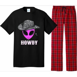 Cool Cowboy Hat Alien Howdy Space Western Disco Theme Pajama Set