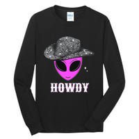 Cool Cowboy Hat Alien Howdy Space Western Disco Theme Tall Long Sleeve T-Shirt