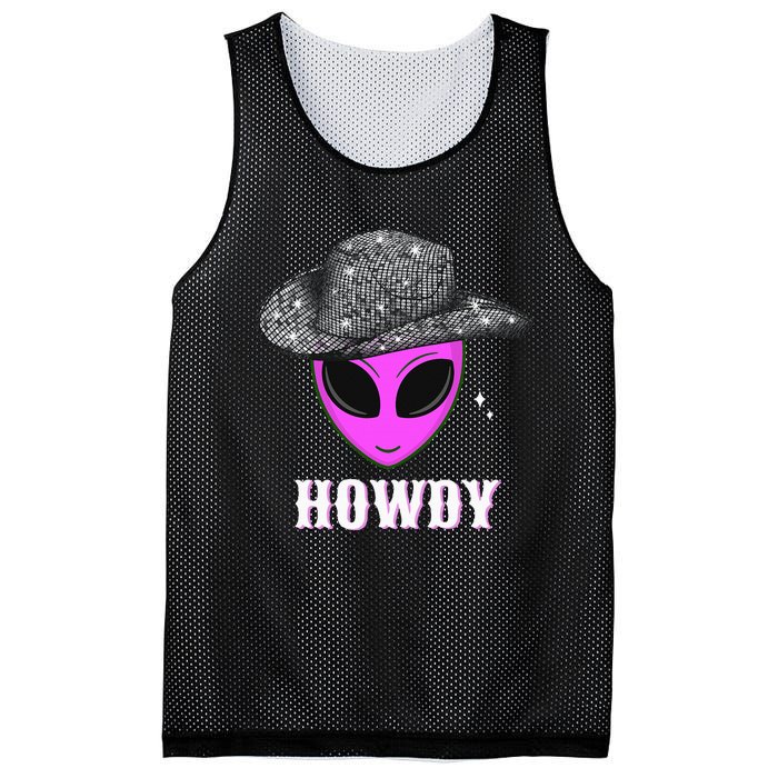 Cool Cowboy Hat Alien Howdy Space Western Disco Theme Mesh Reversible Basketball Jersey Tank