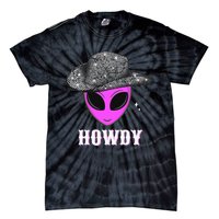 Cool Cowboy Hat Alien Howdy Space Western Disco Theme Tie-Dye T-Shirt