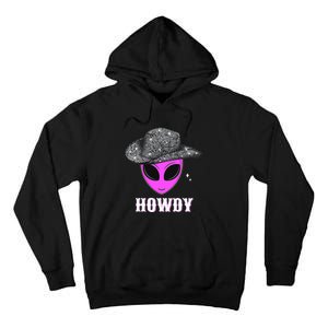 Cool Cowboy Hat Alien Howdy Space Western Disco Theme Tall Hoodie