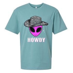 Cool Cowboy Hat Alien Howdy Space Western Disco Theme Sueded Cloud Jersey T-Shirt