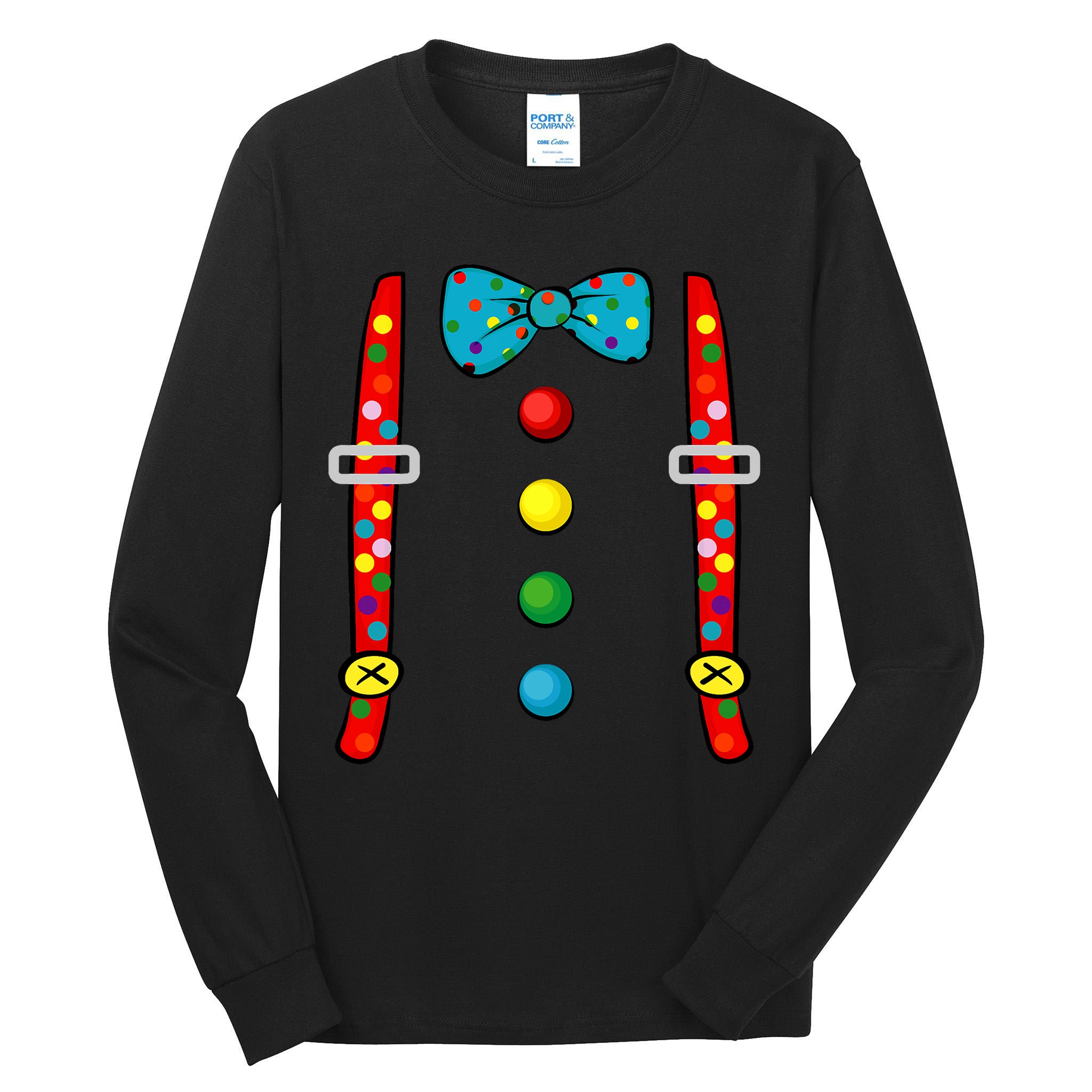 Clown Costume Halloween Funny Circus Clown Diy Costume Tall Long Sleeve T-Shirt