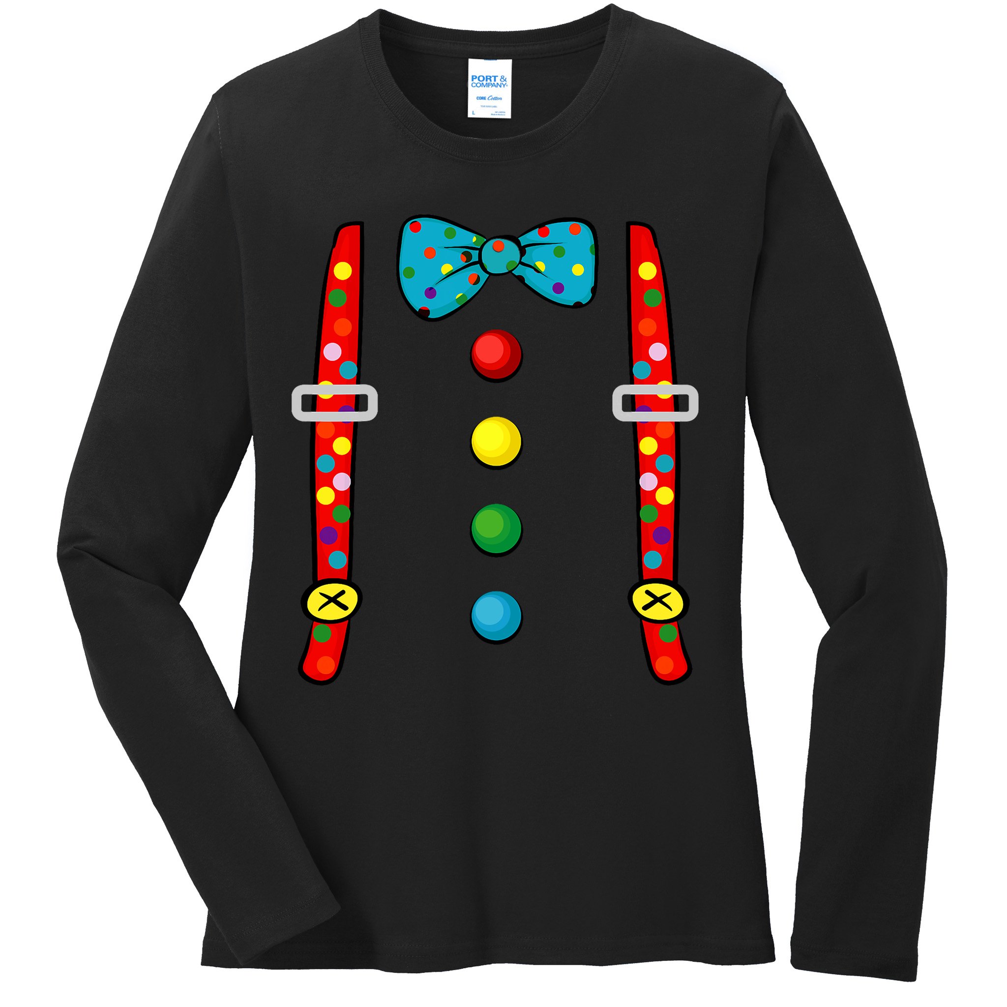 Clown Costume Halloween Funny Circus Clown Diy Costume Ladies Long Sleeve Shirt