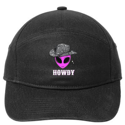 Cool Cowboy Hat Alien Howdy Space Western Disco Theme 7-Panel Snapback Hat