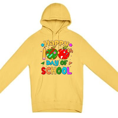 Cute Colorful Happy 100th Day Of School Premium Pullover Hoodie