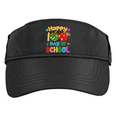 Cute Colorful Happy 100th Day Of School Adult Drive Performance Visor