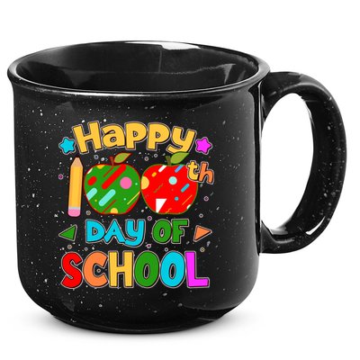Cute Colorful Happy 100th Day Of School 15oz Campfire Ceramic Mug