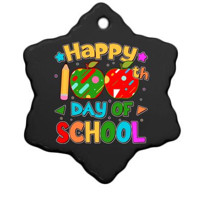 Cute Colorful Happy 100th Day Of School Ceramic Star Ornament