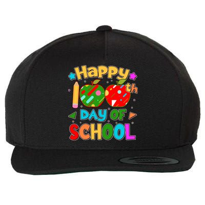 Cute Colorful Happy 100th Day Of School Wool Snapback Cap