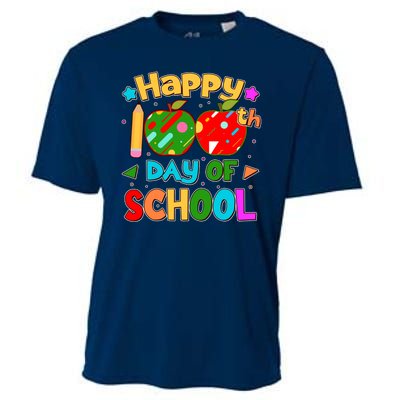 Cute Colorful Happy 100th Day Of School Cooling Performance Crew T-Shirt