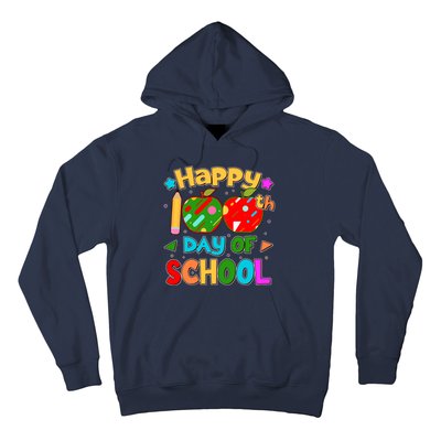 Cute Colorful Happy 100th Day Of School Hoodie