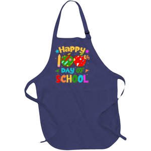 Cute Colorful Happy 100th Day Of School Full-Length Apron With Pockets