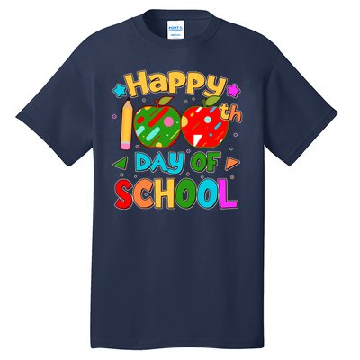 Cute Colorful Happy 100th Day Of School Tall T-Shirt