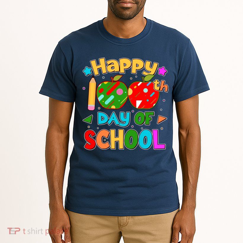 Cute Colorful Happy 100th Day Of School Tall T-Shirt