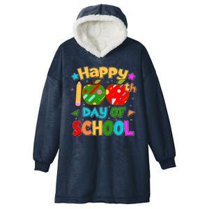 Cute Colorful Happy 100th Day Of School Hooded Wearable Blanket