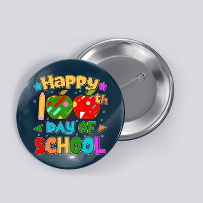 Cute Colorful Happy 100th Day Of School Button