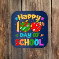 Cute Colorful Happy 100th Day Of School Coaster