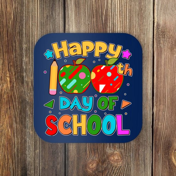 Cute Colorful Happy 100th Day Of School Coaster