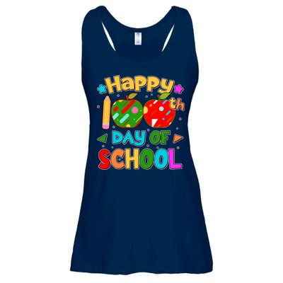Cute Colorful Happy 100th Day Of School Ladies Essential Flowy Tank