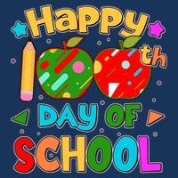 Cute Colorful Happy 100th Day Of School Flatbill Hat