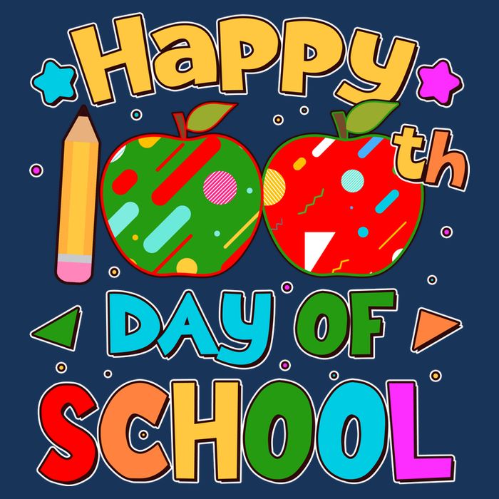 Cute Colorful Happy 100th Day Of School Flatbill Hat