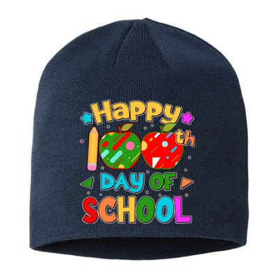 Cute Colorful Happy 100th Day Of School Sustainable Beanie