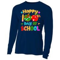 Cute Colorful Happy 100th Day Of School Cooling Performance Long Sleeve Crew