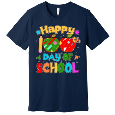 Cute Colorful Happy 100th Day Of School Premium T-Shirt