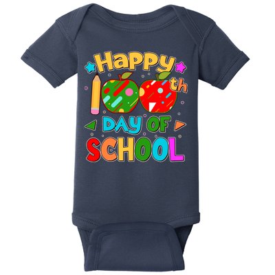 Cute Colorful Happy 100th Day Of School Baby Bodysuit